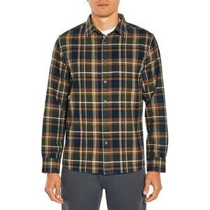EDDIE BAUER Men's Bristol Flannel Plaid Long Sleeve Shirt Size L In Rosin Loden
